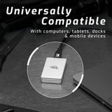 OWC Envoy 1TB Ultra-Portable USB-C NVMe SSD with 1000 MBPS Transfer Speed (Silver) Bundle