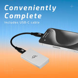 OWC Envoy 1TB Ultra-Portable USB-C NVMe SSD with 1000 MBPS Transfer Speed (Silver) Bundle
