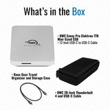 OWC Envoy Pro Elektron 1TB Mini-Sized SSD with Weather-Resistant Body (Silver) and OWC Cable Bundle