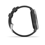 Garmin Approach S44 GPS AMOLED Golf Smartwatch (Silver Aluminum Bezel, Black Silicone Band)