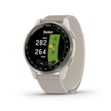 Garmin Approach S50 GPS Golf Smartwatch (Cream Gold Aluminum Bezel, Ivory ComfortFit Nylon Band)
