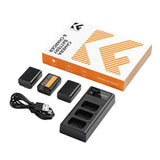 K&F Concept 1100mAh NP FW50 Replacement Batteries 3-Pack with 3-Slot LCD Charger for Sony Cameras