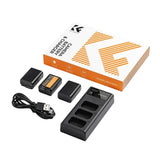 K&F Concept 2280mAh NP-FZ100 Li-Ion Replacement Battery 3-Pack and Three Slot LCD Charger for Sony