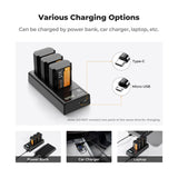 K&F Concept 2280mAh NP-FZ100 Li-Ion Replacement Battery 3-Pack and Three Slot LCD Charger for Sony