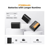 K&F Concept 1100mAh NP-FZ100 Battery (3-Pack) and Three Slot Charger (Open Box)