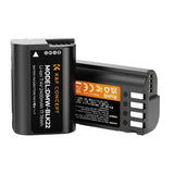 K&F Concept DMW-BLK22 2400mAh Battery 2-Pack with Dual Slot LCD Charger for Panasonic Lumix DC-S5II