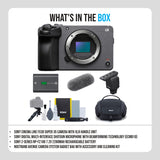 Sony Cinema Line FX30 Super 35 Camera with Digital Shotgun Microphone and 2280mAh Battery Bundle