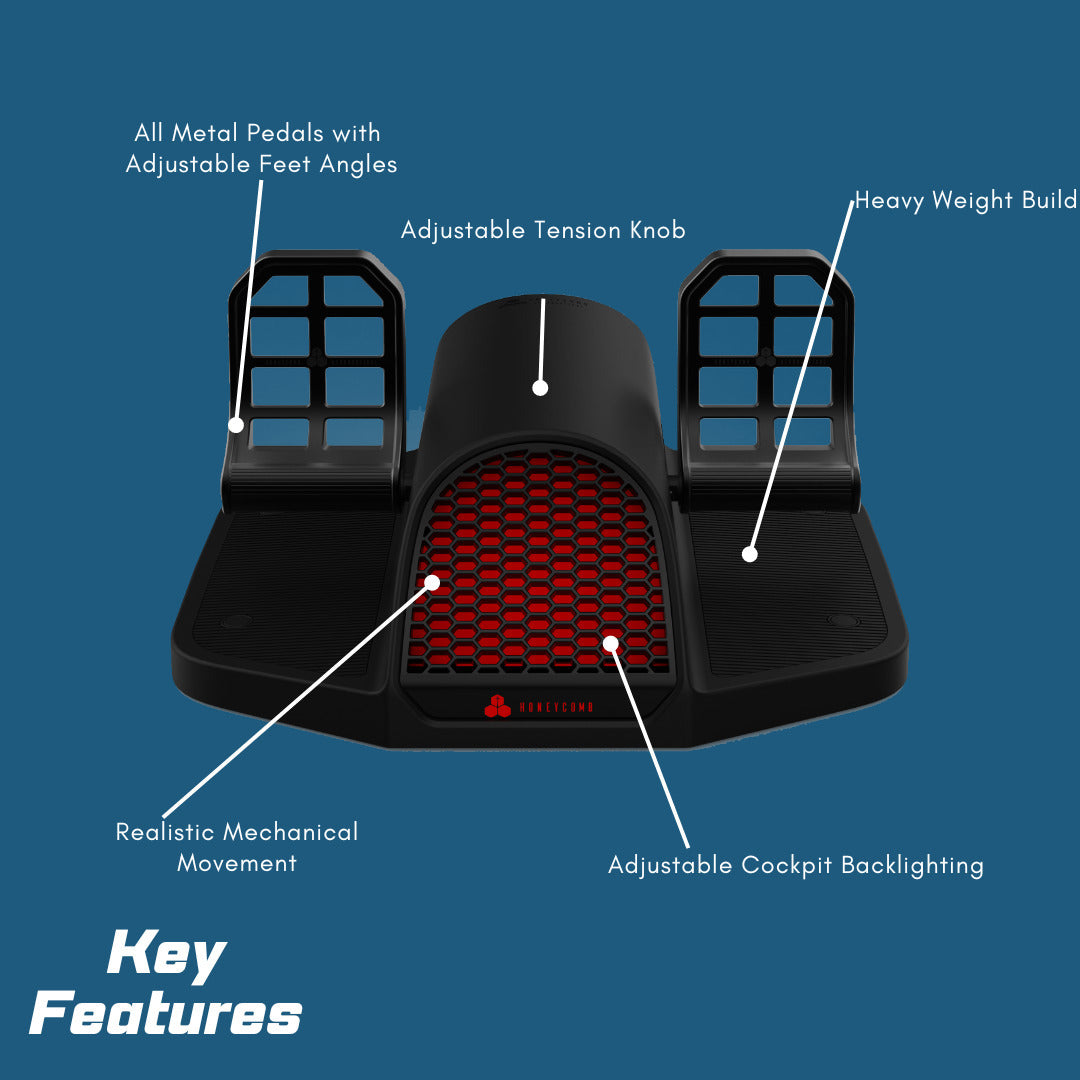 Honeycomb Aeronautical Charlie Rudder Pedals with Honeycomb Aeronautic