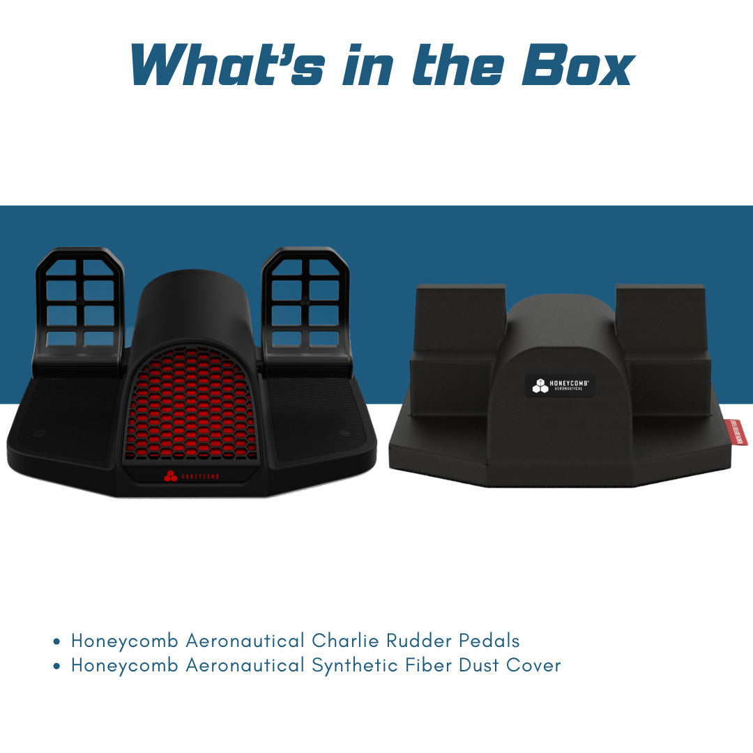 Honeycomb Aeronautical Charlie Rudder Pedals with Honeycomb Aeronautical Dust Cover (Black) Bundle