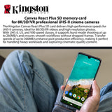 Kingston Canvas React Plus 64GB U3 V90 SD Card (2-Pack) and Focus All-In-One Card Reader Bundle