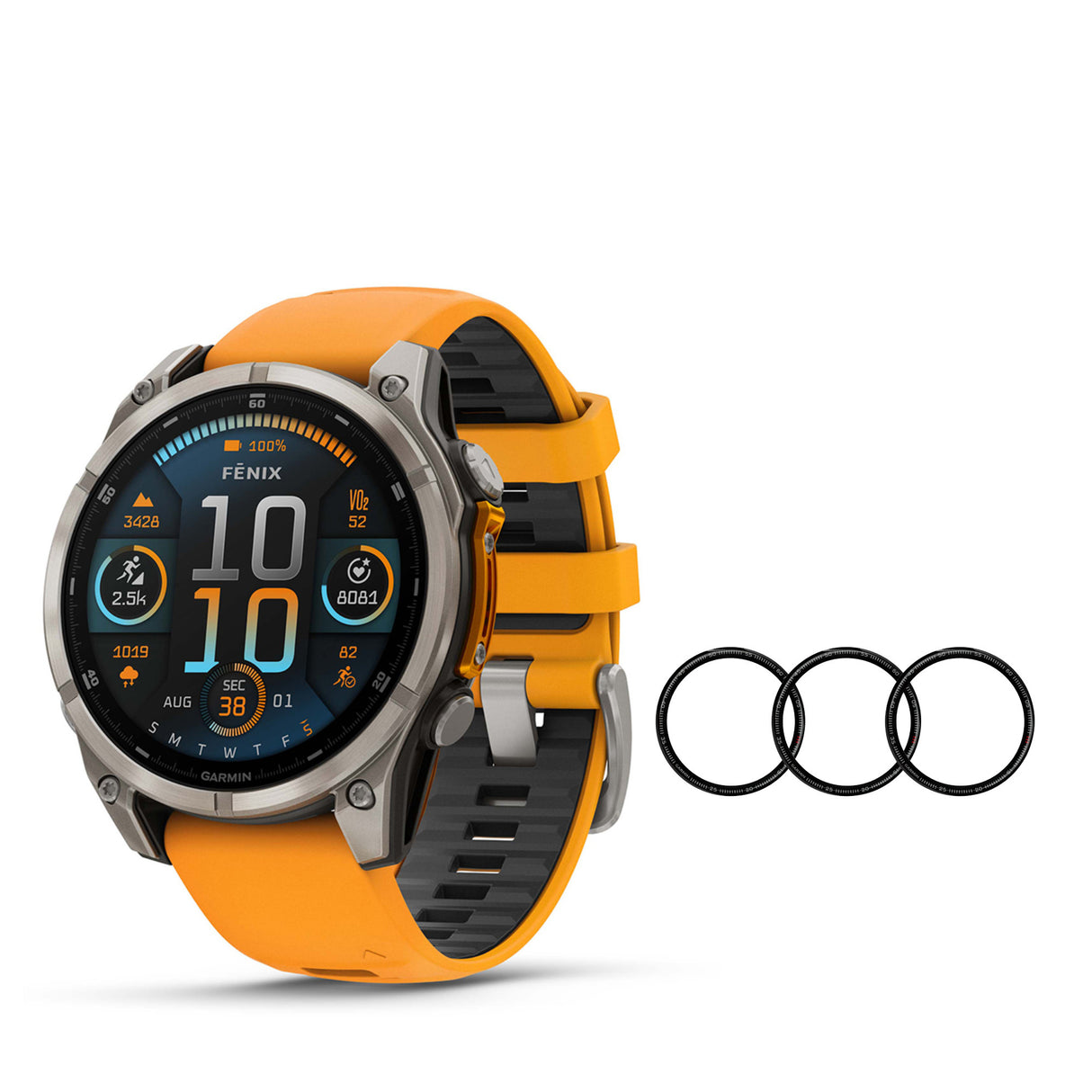 Garmin Fenix 8 Sapphire 51mm GPS Smartwatch and Focus 9H Tempered Glass Screen Protector Bundle