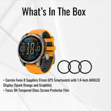 Garmin Fenix 8 Sapphire 51mm GPS Smartwatch and Focus 9H Tempered Glass Screen Protector Bundle