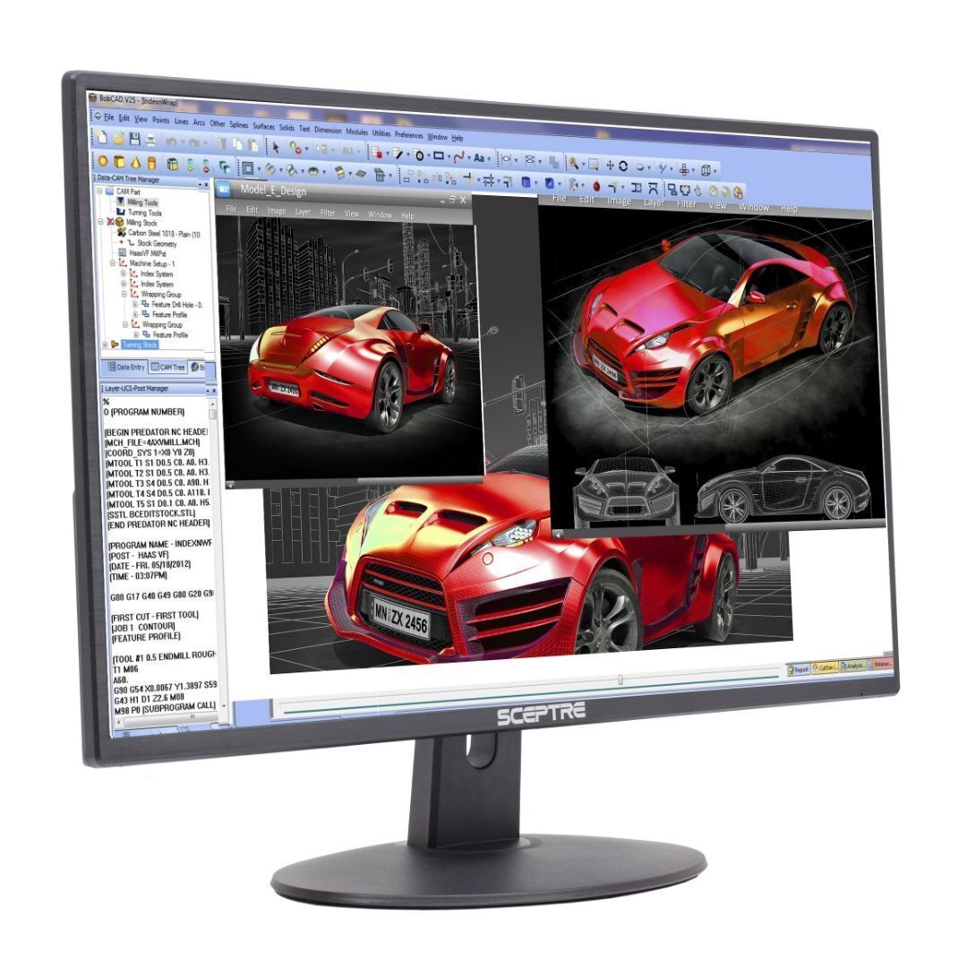 Sceptre E248W-19203R 24-Inch FHD Professional Ultra Slim LED Monitor with Built-In Speakers (Black)