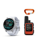 Garmin Fenix 8 43mm GPS Smartwatch (Silver and Whitestone) and Satellite Communicator Bundle