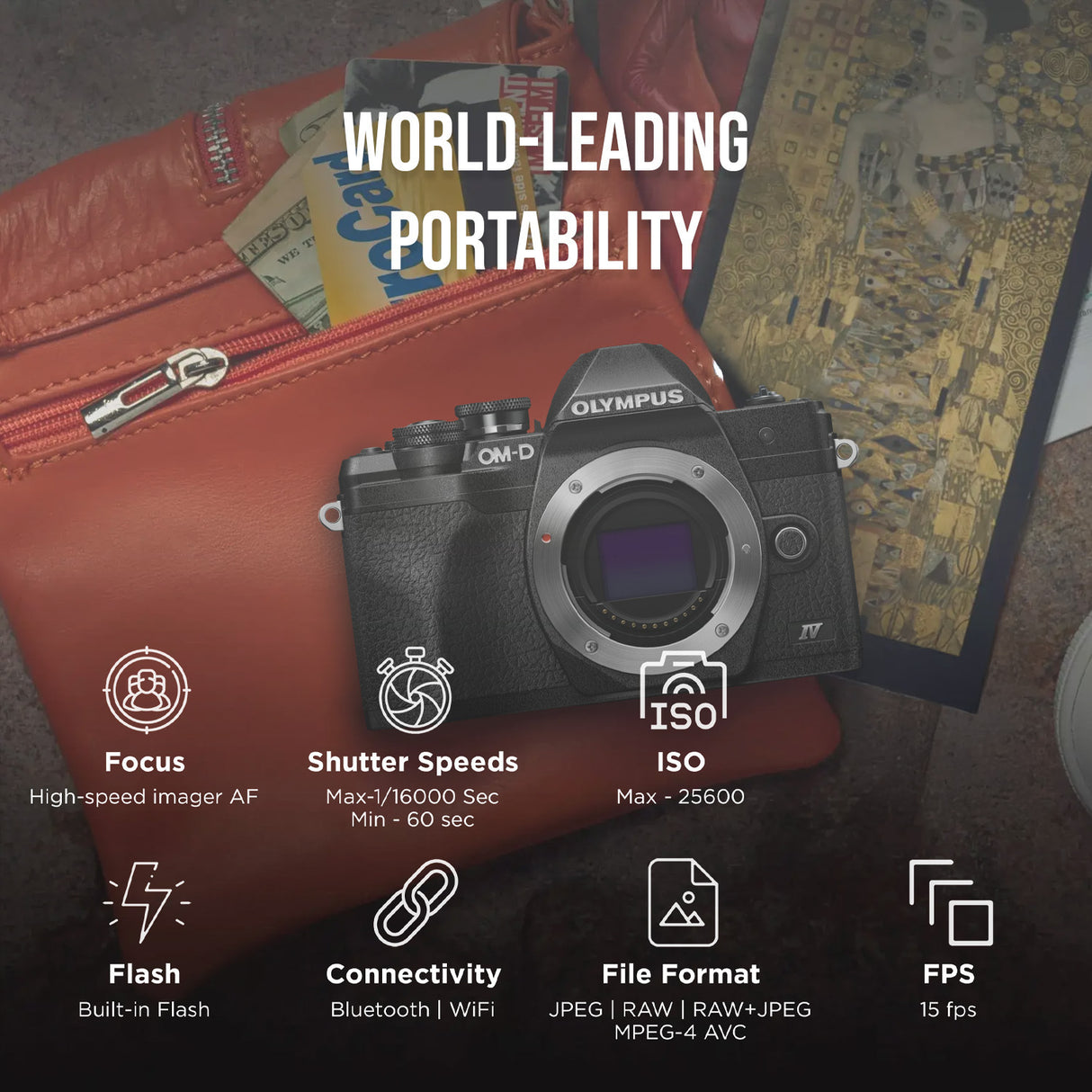 Olympus OM-D E-M10 Mark IV Camera Body (Black) with M.Zuiko Digital ED 14-42mm f3.5-5.6 Lens Bundle