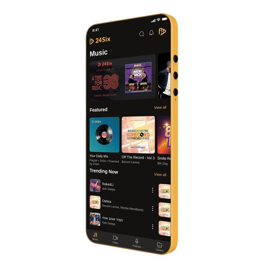 24Six Family Player2 Super-Thin 64GB Kosher Media Player with 6.5-Inch HD Screen (Black and Orange)