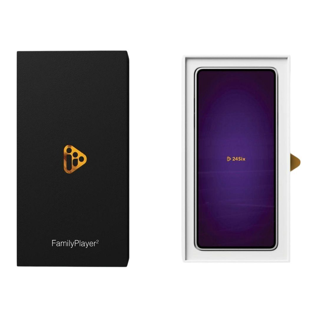 24Six Family Player2 Super-Thin 64GB Kosher Media Player with 6.5-Inch HD Screen (Black and Orange)