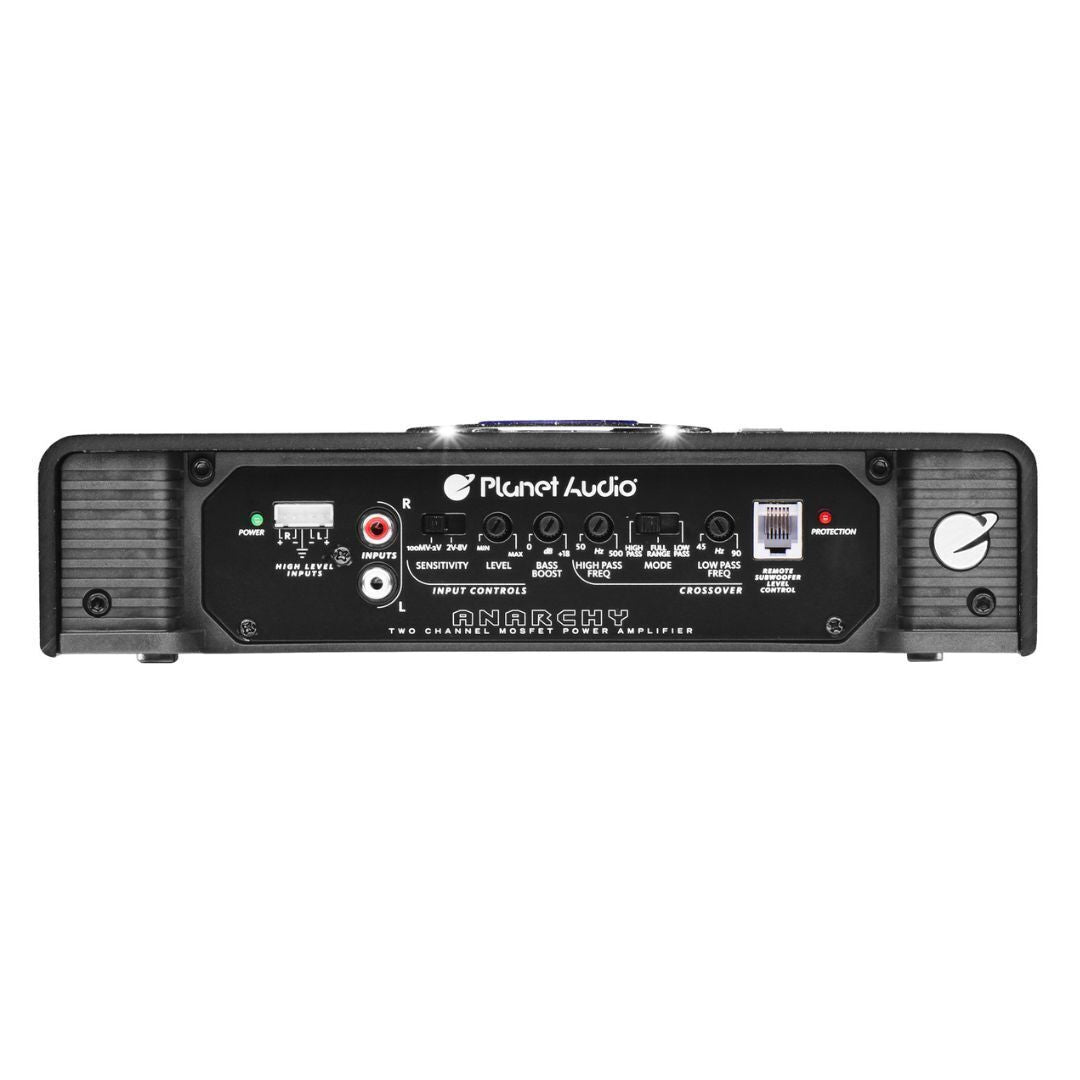 Planet Audio Anarchy AC2000.2 2000W High Output 2 Channel Class A and B Car Amplifier (Black)