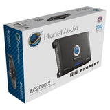 Planet Audio Anarchy AC2000.2 2000W High Output 2 Channel Class A and B Car Amplifier (Black)