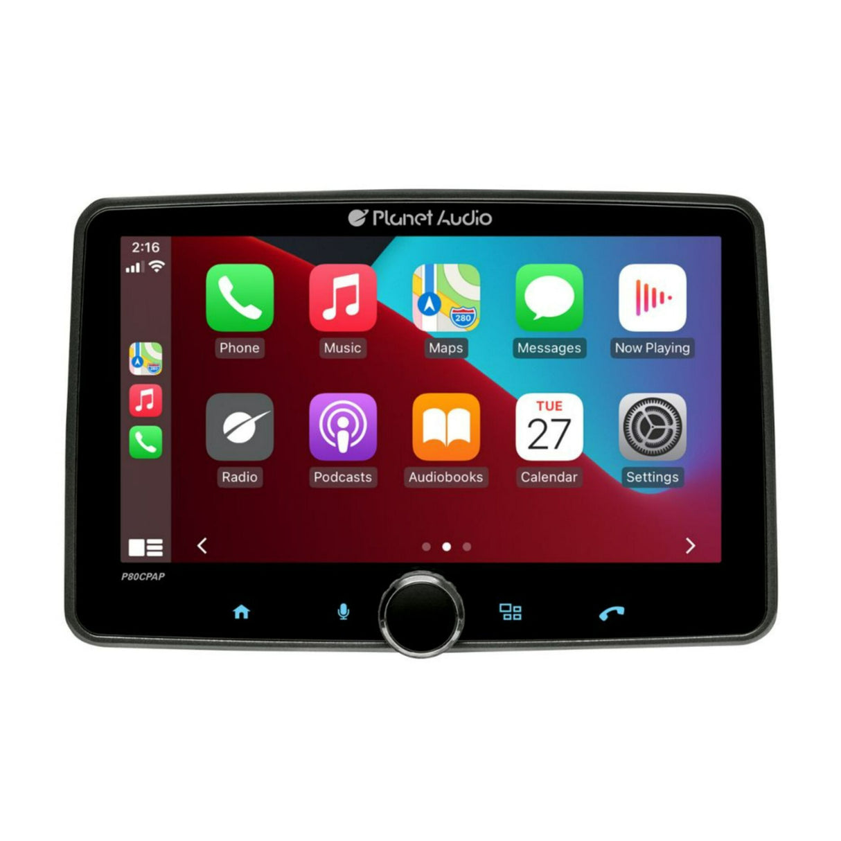 Planet Audio P80CPAP Single-DIN Mech-Less Car Stereo System with 8-Inch Touchscreen and Android Auto