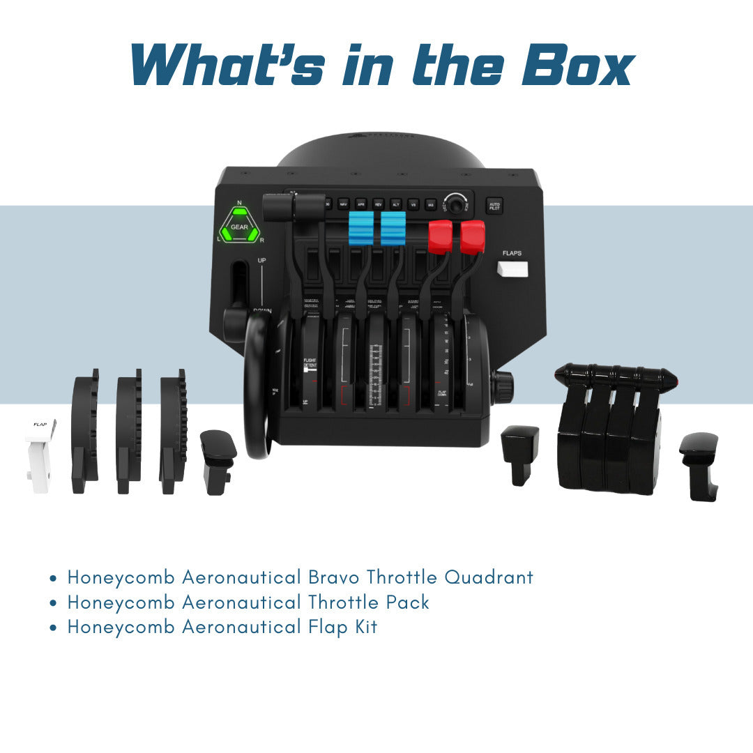 Honeycomb Aeronautical Bravo Throttle Quadrant and Throttle Pack for Airbus A319-A380 Bundle