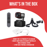 OBSBOT Tiny 2 AI-Powered PTZ 4K Webcam with Dual Native ISO Technology with Remote Controller Bundle