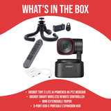 OBSBOT Tiny 2 Lite AI-Powered 4K PTZ Webcam with Advanced CMOS Sensor and Preset Modes Bundle