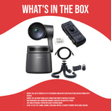 OBSBOT Tail Air AI-Powered 4K PTZ Streaming Camera (Black) with Smart Remote Controller Bundle