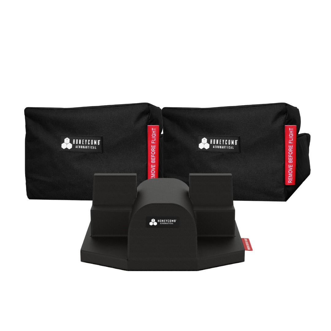 Honeycomb Aeronautical Synthetic Fiber Dust Cover for Charlie Rudder Pedals (Black) Bundle