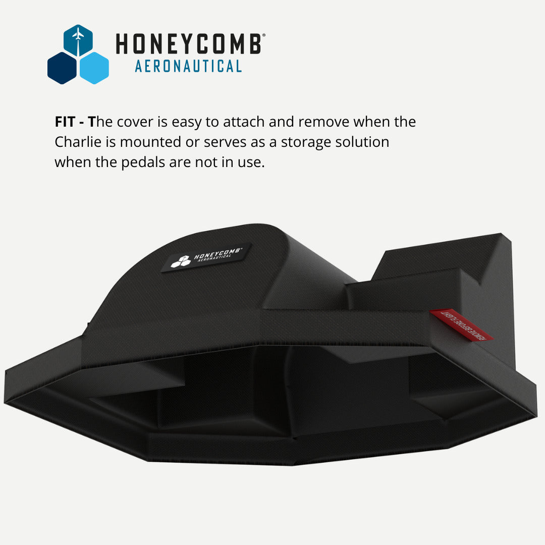 Honeycomb Aeronautical Synthetic Fiber Dust Cover for Charlie Rudder Pedals (Black) Bundle