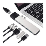 HyperDrive NET 6-In-2 USB-C Hub for Data Transfer, Video Output, and Power Delivery (Silver)