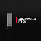 Kingston 128GB DataTraveler Kyson USB 3.2 Flash Drive (5-Pack) and Focus Camera Keyrings Bundle