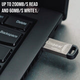 Kingston 128GB DataTraveler Kyson USB 3.2 Flash Drive (5-Pack) and Focus Camera Keyrings Bundle