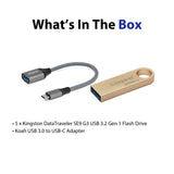 Kingston DataTraveler SE9 G3 USB 3.2 Gen 1 Flash Drive (256GB, 5-Pack) and Adapter Bundle