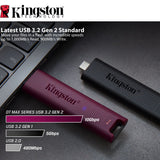 Kingston DataTraveler Max Type-A 256GB USB Flash Drive (2-Pack) with Keychain Rings Bundle