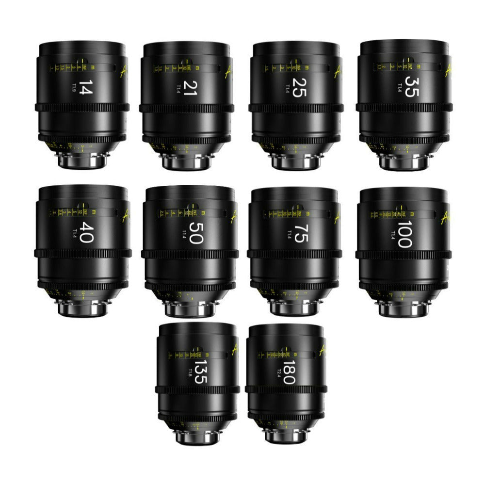DZOFilm Arles FF/VV 14, 21, 25, 35, 40, 50, 75, 100, 135, 180mm Lens Set for Vista Vision (ARRI PL)