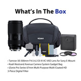 Tamron 50-300mm f/4.5-6.3 Di III VC VXD Lens (Sony E) with Gadget Bag and Filter Set Bundle