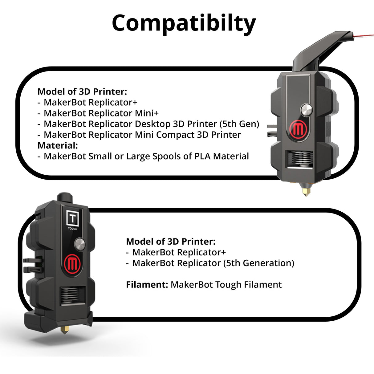 MakerBot MP08325 Tough Smart Extruder Plus for Replicator Plus and Smart Extruder Plus Bundle