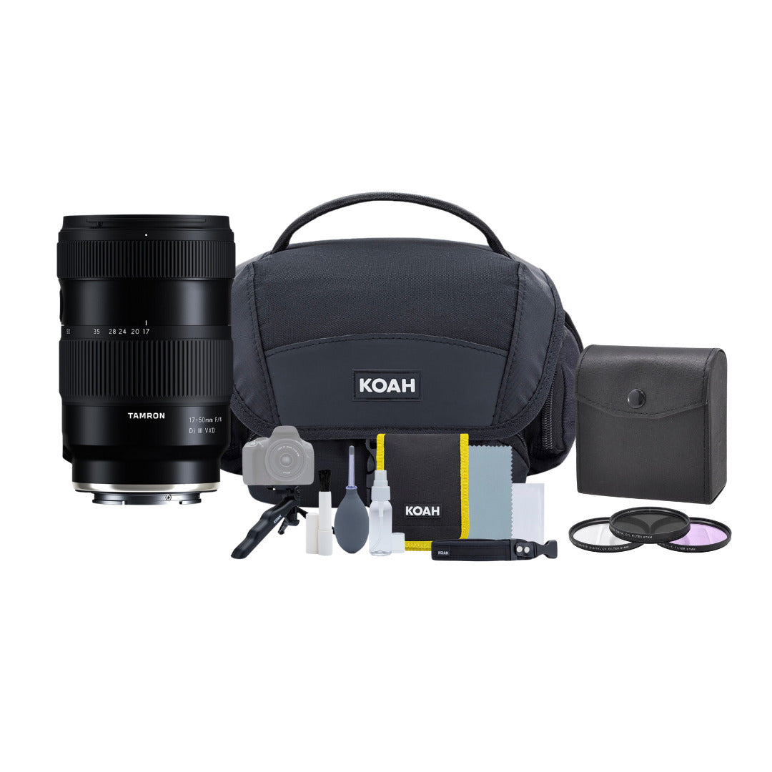 Tamron 17 to 50mm F/4 Di III VXD for E Mount with Camera System Gadget Bag with Accessory Kit Bundle