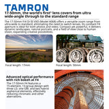 Tamron 17 to 50mm F/4 Di III VXD for E Mount with Camera System Gadget Bag with Accessory Kit Bundle