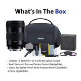 Tamron 17 to 50mm F/4 Di III VXD for E Mount with Camera System Gadget Bag with Accessory Kit Bundle