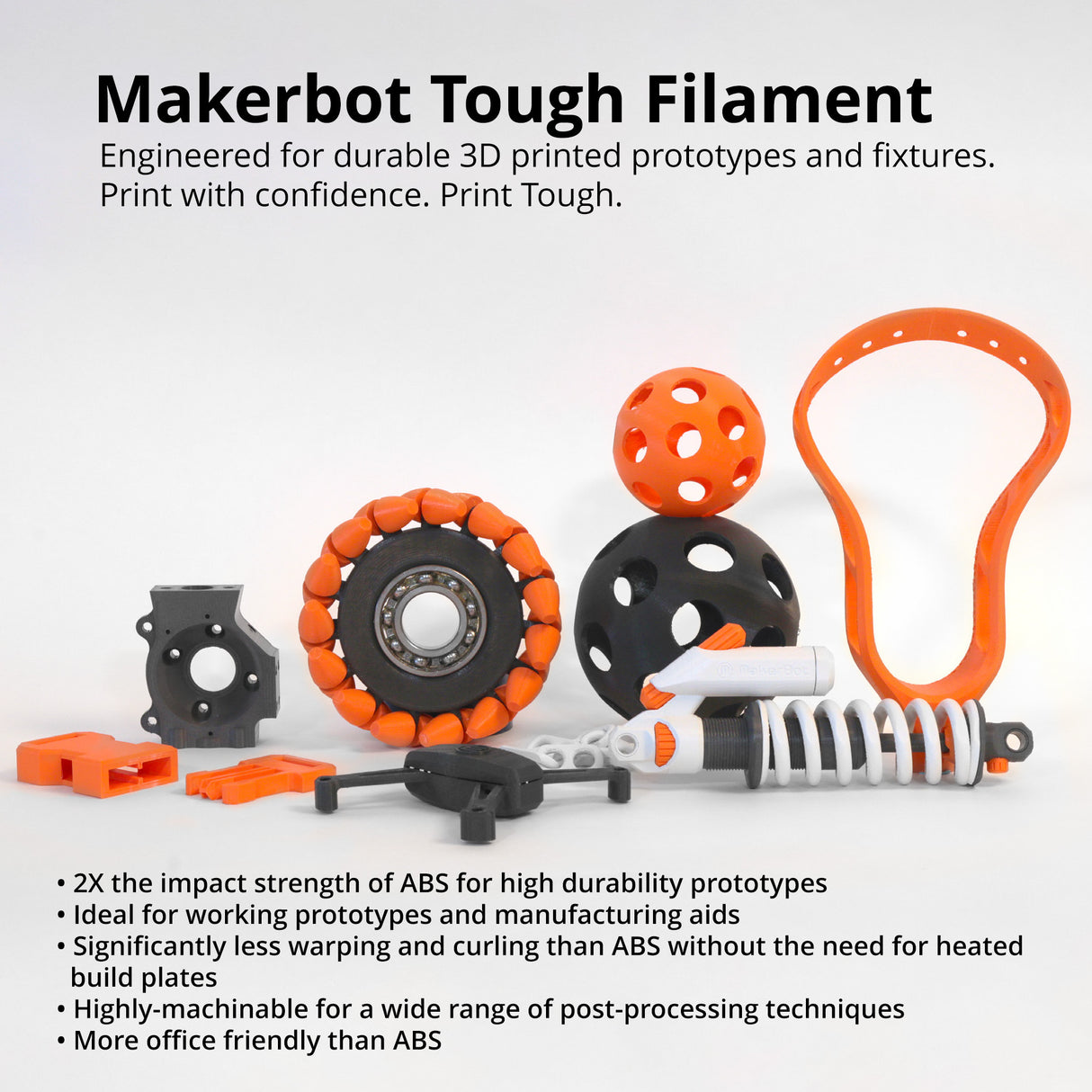 MakerBot MP08325 Tough Smart Extruder Plus for Replicator Plus and MakerBot Filament Spool Bundle