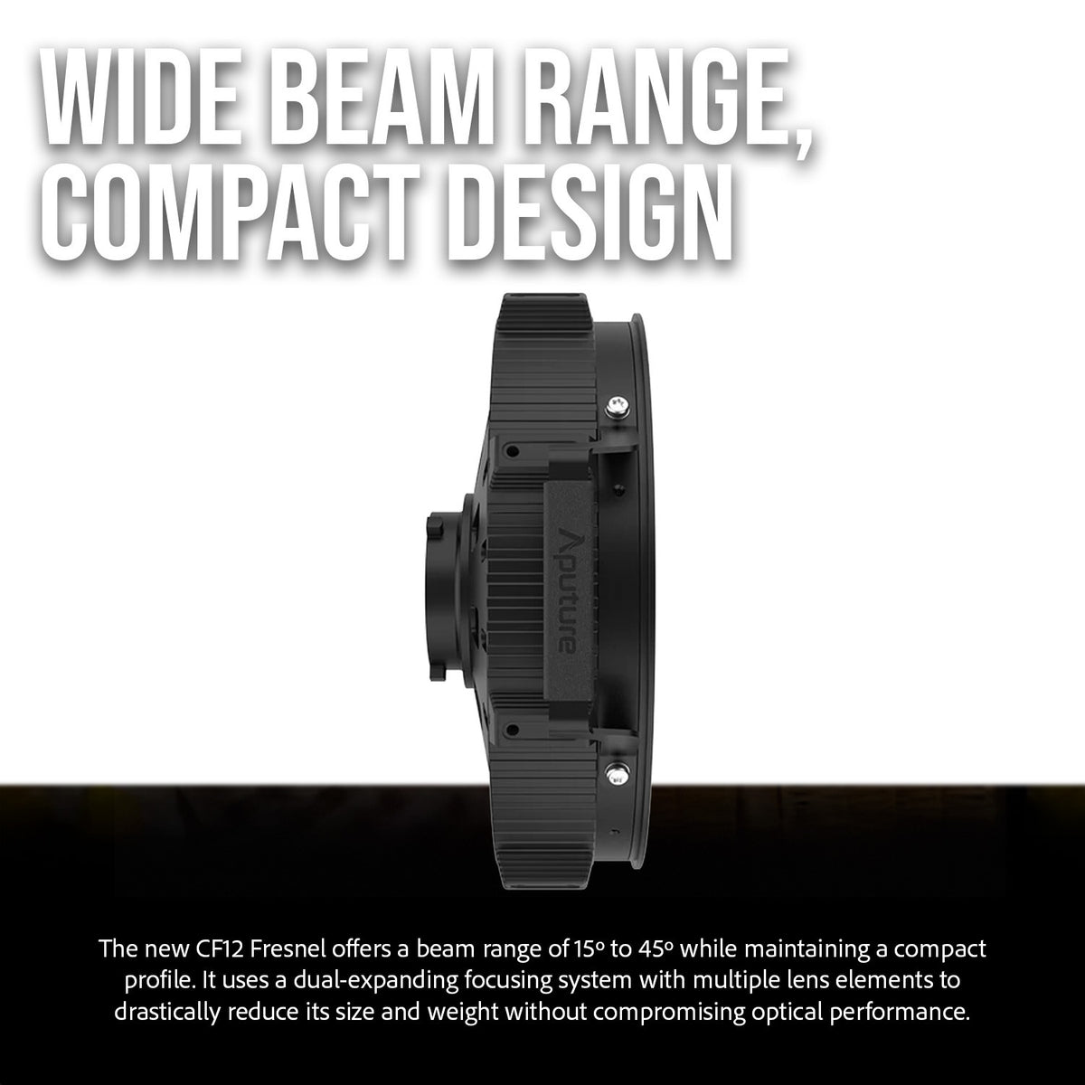 Aputure CF12 12-Inch Bowens Mount Fresnel with Dual-Expand Focus for STORM 1000c and 1200x (Black)