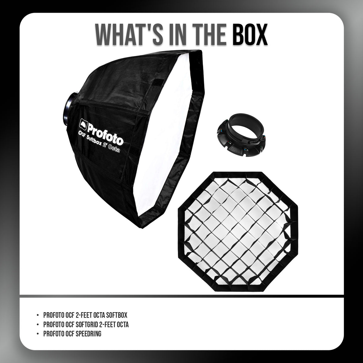 Profoto OCF 2-Feet Octa Softbox with Profoto OCF Softgrid 2-Feet Octa and OCF Speedring Bundle