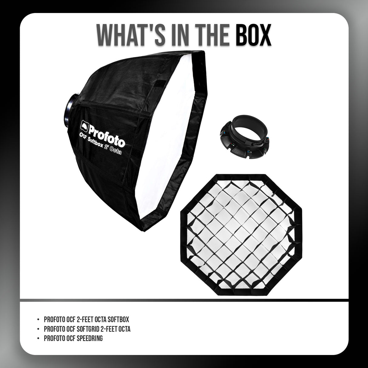 Profoto OCF 2-Feet Octa Softbox with Profoto OCF Softgrid 2-Feet Octa and OCF Speedring Bundle