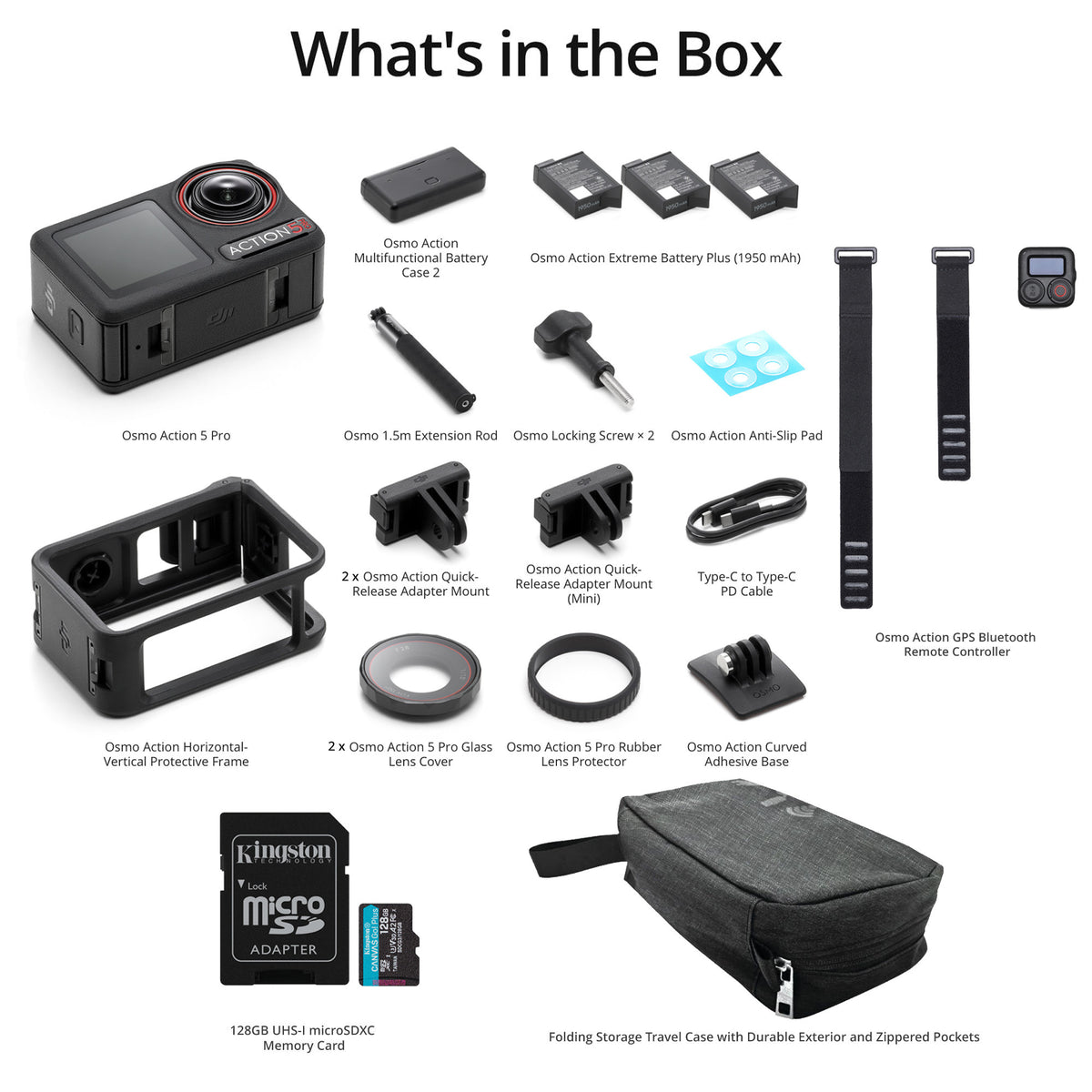 DJI Osmo Action 5 Pro Adventure Combo Deluxe Accessory Bundle