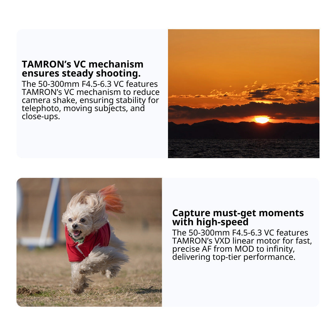 Tamron 50-300mm F4.5-6.3 Di III VC VXD Lens for Sony E-Mount (Model A069S) with 28-75mm Lens Bundle
