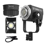Aputure STORM 80c 80W Tunable Color Compact Point Source Black Fixture with Fresnel Bundle