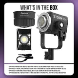 Aputure STORM 80c 80W Tunable Color Compact Point Source Black Fixture with Fresnel Bundle