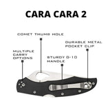 Spyderco Byrd Cara Cara 2 Black Folding Knife with 8Cr13MoV PlainEdge Blade